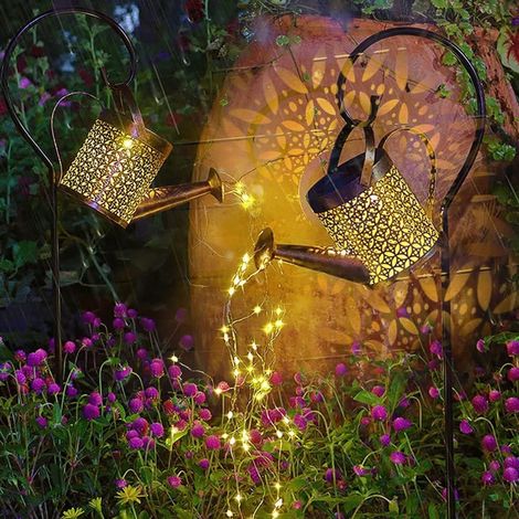 Arrosoir solaire LED USMEI, arrosoir à brancher avec jet d'eau, éclairage solaire pour la décoration extérieure du jardin, étanche IP65, guirlande lumineuse en forme d'étoile avec crochet de berger po (1/5)