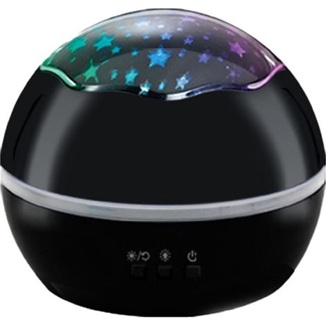 Lampe noire en forme d'étoile, lampe de projection d'étoiles et de lunes rotatives colorées (1/5)