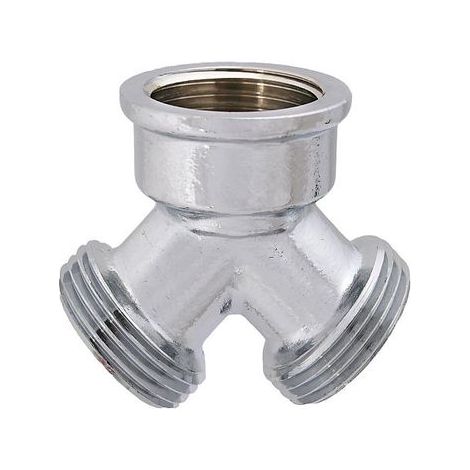 JS Messing-Y-Verteilerstück, DN20, 3/4'', 2x Außengewinde, 1x Innengewinde, Messing verchromt, 0018452050001 (1/2)