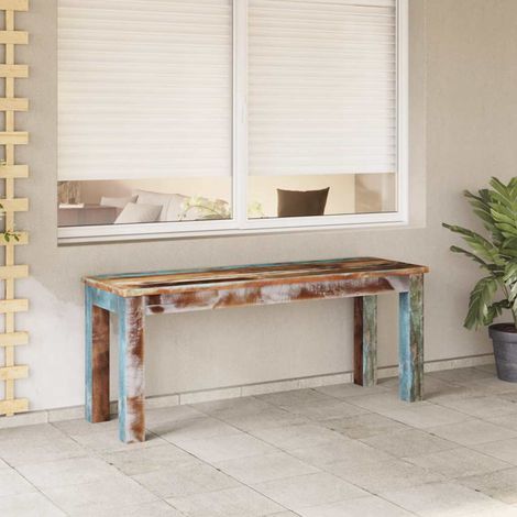 vidaXL Banco de madera maciza reciclada 110x35x45 cm (1/4)