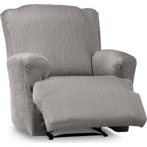Housse de Fauteuil Extensible Relax inclinable 1 Place Gris Design Luz, Moutarde (1/5)