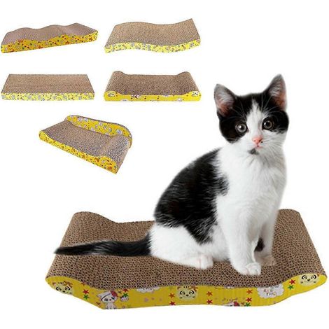 Protection anti-griffures pour chat en papier ondulé, forme de pont en arc, 6 pièces. (1/4)