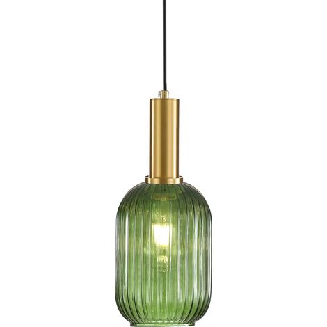 Suspension Luminaire en Verre,Vintage Lustre Suspendu Intérieur, Lampe Suspendue pour Salle à Manger Cuisine Salon Chambre & Cuisine (Vert, 13CM) (1/5)