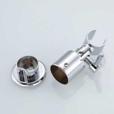 Support pommeau douche métal mural 180° -1, Réglable fixation vis accroche douchette salle bain - Argenté Aucuneary (1/5)