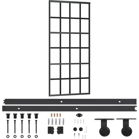 Maison Exclusive - Schiebetür mit Beschlag ESG-Glas & Aluminium 9