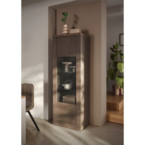 Vitrine moderne 67 cm bronze/mercure Isia (1/4)