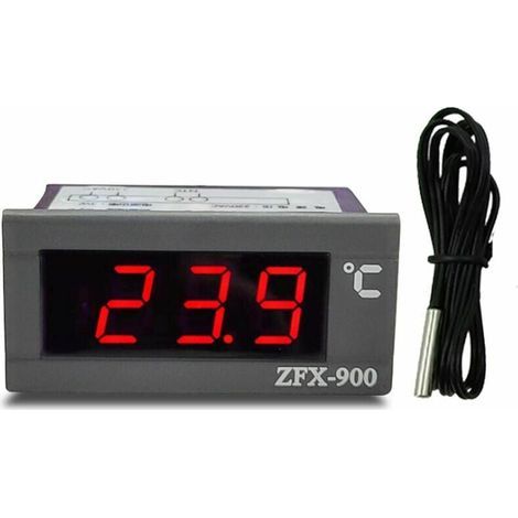 ZFX-900 Thermometer mit integrierter Temperaturanzeige, intelligentes digitales Temperaturdisplay für Kühlschrank, Gefrierschrank und Kühlraum, Schwarz (1/5)