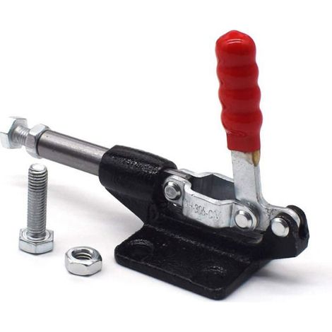 Pince à genouillère, lot de 2, barre horizontale de verrouillage à loquet, levier de dégagement rapide (227 kgf) (1/4)