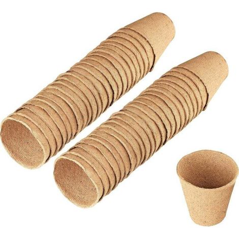 100 Pièces 6CM Pot de Culture Biodegradable pour Semis, Peti Pot pour Plantation, Godets de Rempotage Degradable, pour Jardin, Potager, Serre