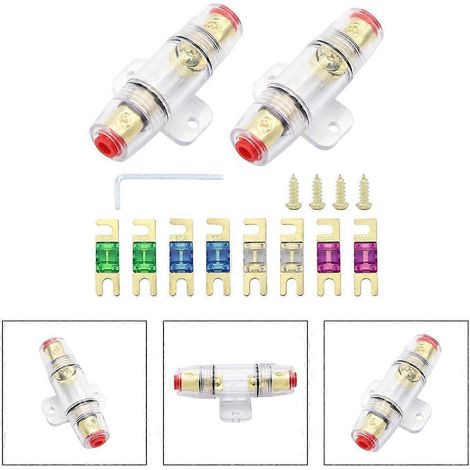1 jeu de porte-fusibles 30A 60A 80A 100A pour autoradio (rénovation audio). (1/4)