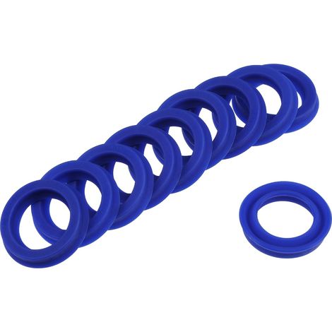 10 Pièces Joints Radiaux UN, Joints d'Étanchéité PU Industriels pour Vérins Hydrauliques (Bleu, 18 mm ID x 25 mm OD x 5 mm Largeur) (1/5)