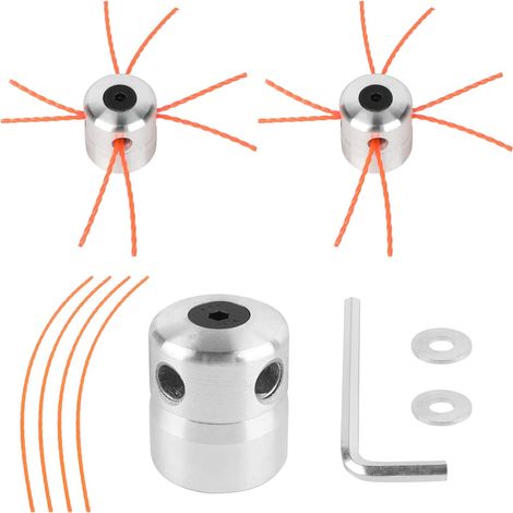 2X Tête de débroussailleuse universelle en aluminium tête de coupe-herbe fil nylon M8 M10 (1/5)