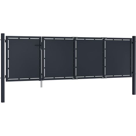 Portail de jardin,Portail de clôture,Portillon de jardin Acier 350 x 75 cm Anthracite CFW71882 (1/5)