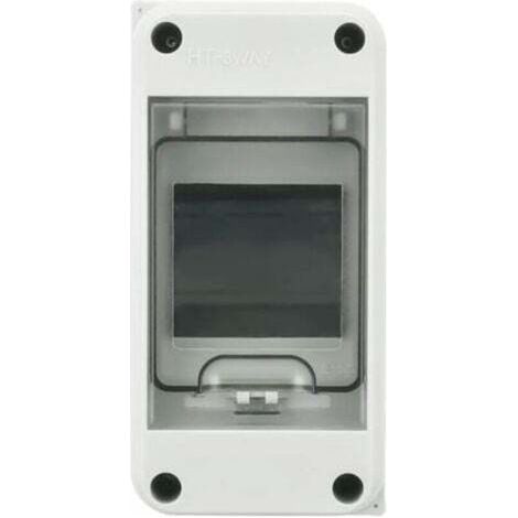 Coffret Electrique Etanche Exterieur IP65, 3 Modules, ABS de Surface en Plastique, Boite de Boitier Etanche Electrique Exterieur, Armoire de Contrôle, Coffret Modulaire Boitier de Jonction (3 Way) (1/4)