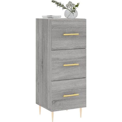 Buffet de Cuisine Gris Sonoma, Meuble de Rangement en Bois d'Ingénierie 34,5 x 34 x 90 cm (1/5)