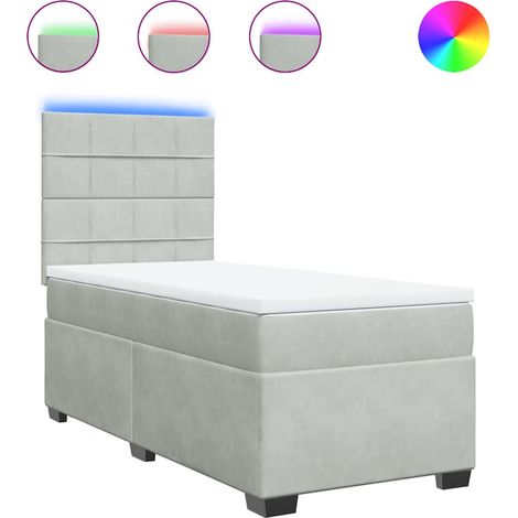 Maison Exclusive - Giroletto a Molle con Materasso Grigio Chiaro 90x190 cm Velluto (1/5)