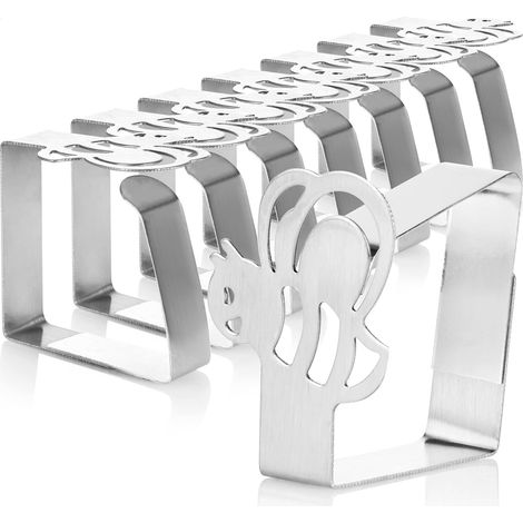 ® 8X Pinces à Nappe Premium en Acier Inoxydable - Supports à Tissus pour Linge de Table - Pinces de Table pour l'intérieur et l'extérieur - Clips métalliques (08 pièces/Bourdon) (1/5)