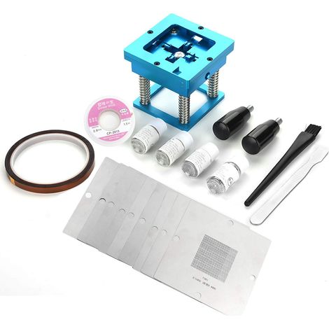 BGA-Reballing-Kit – 0,76/0,6/0,5/0,45 mm – Universal-Schablonen + Griff – 90 mm – Reparaturstation