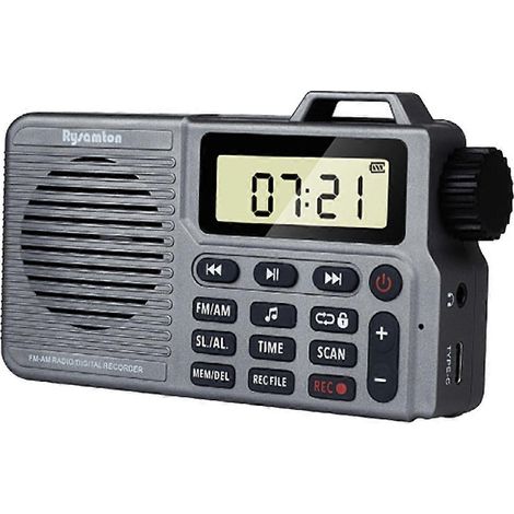 Rysamton AM/FM-Radio, Bluetooth-Taschenradio mit Basslautsprecher, Micro-SD-Kartenkompatibel und Aufnahmefunktion, lange Akkulaufzeit – Grau (1/5)
