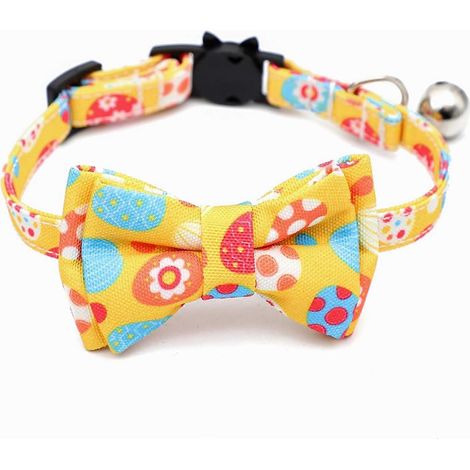 Collier pour chat avec clochette, collier à boucle de sécurité pour chat femelle avec clochette, collier papillon pour animal de compagnie avec clochette -C (1/4)