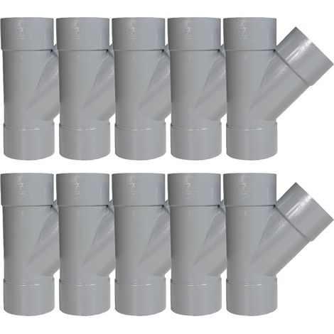 10 culottes PVC 45° Femelle Femelle Ø50 - First Plast (1/3)