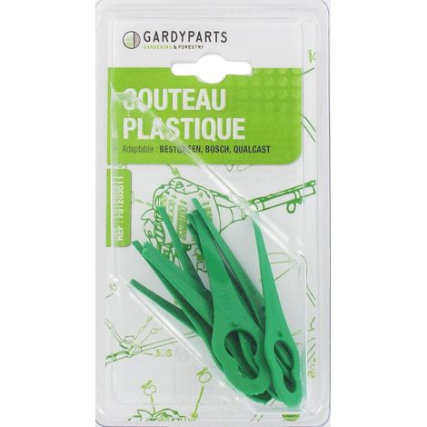 Juego 10 cuchilla pl谩stico BESTGREEN - BOSCH - QUALCAST F016800177 - F0161020390 -Q02100