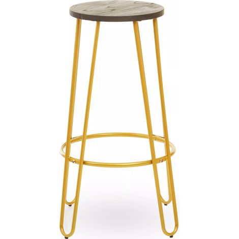 Interiors by Premier Gold Finish Metal Bar Stool, Hairpin Stool for Kitchen Counter, Versatile Breakfast Stool for Home