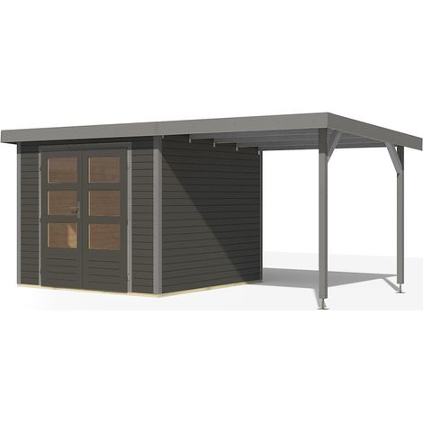 GH Jupiter 3,5 B terragrau alu 242x242x211cm m.Anbaudach 2,35