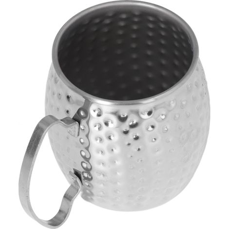 Moscow Mule Becher, exquisit, aus Edelstahl 304, großes Fassungsvermögen 500 ml, für Bars, Hotels, Restaurants, Silber (1/5)