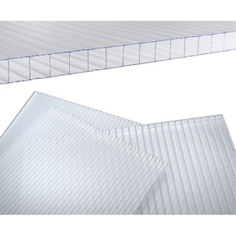 Lastra alveolare policarbonato trasparente cm 98x200 s.mm 10