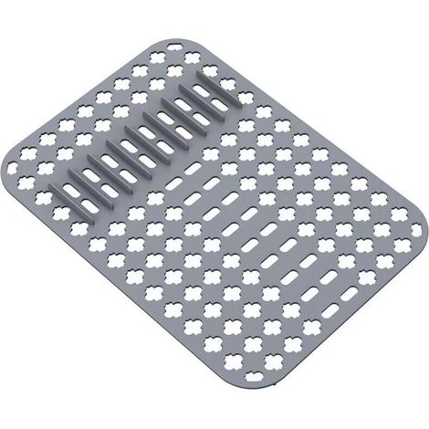 1 Silikon-Spülbeckenschutzmatte 40×29cm, faltbar, hitzebeständig, für Geschirr und Spülbecken – Grau