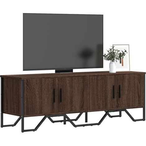 vidaXL Meuble TV chêne marron 122x34x41 cm bois d'ingénierie (1/5)