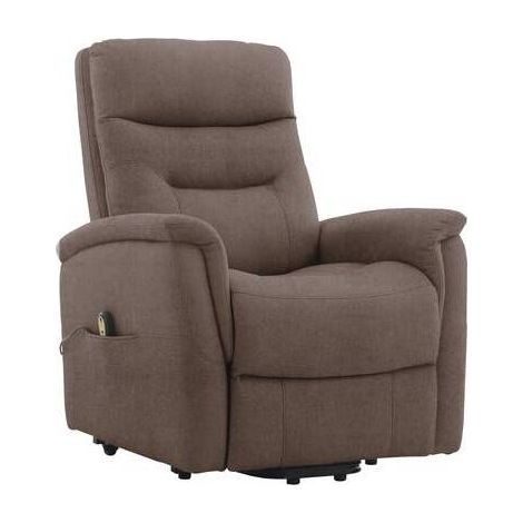 POLTRONA RECLINER SOFT DUE MOTORI TESSUTO MARRONE