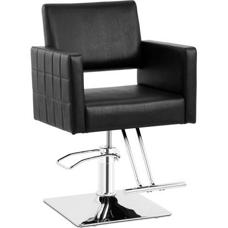 Fauteuil de coiffure Ribbleton noir hauteur 49-69 cm avec repose-pieds pour 150 kg (1/5)