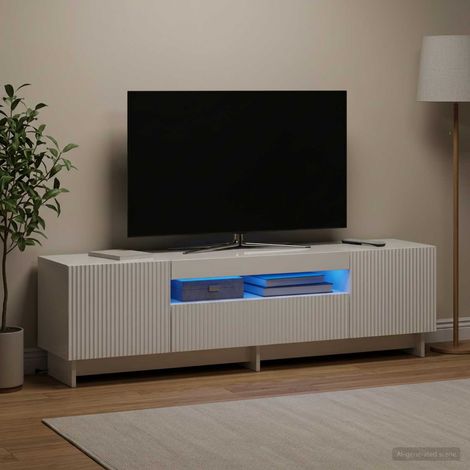 vidaXL LED TV Cabinet EDE 153 x 35 x 43 cm High Gloss White (1/5)