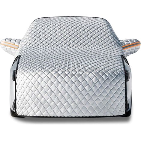 Housse pare-brise voiture pliable multifonctionnelle, protection UV antigel antineige anti-pluie, 7 couches renforcées avec feuille aluminium PEVA, protège capot vitres latérales rétroviseurs, facile (1/4)