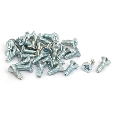 M3x8mm Senkkopf Kreuzschlitz Dreieckgewindeschraube Silber Blau 30St (83b839cac260fe7bc01171458f8d86 (1/2)