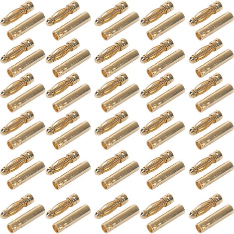 Vergoldeter Batteriestecker, 30 Paare, für RC-Lithiumbatterien, Elektromotoren und elektronische Geräte. (1/5)