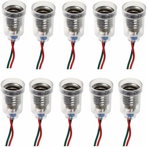 E10-Fassung mit 20 cm Kabel – 10er-Pack LED-Lampen – Hitzebeständige Materialien – Für Bastelprojekte und Experimente im Bildungsbereich (1/5)