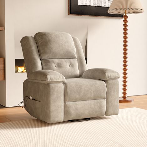 BSMGSGN-Fauteuil Relax Électrique Massant Chauffant, Fauteuil Releveur Inclinable avec Fonction Chaleur, 8 Zones de Massage, Vibration, Port USB et Type-C, Fauteuil de Salon Relaxation, Brun Style-B (1/5)