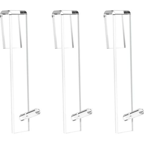 3 crochets de porte pour porte de douche, acrylique transparent, antidérapant, montage sur porte, pour portes de douche en verre sans cadre, salle de bain (1/5)