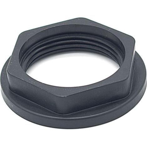 Contre-écrou femelle à plateau - Lot de 1 - PEHD robuste - Fixation réservoir - Pour citerne et pompe - 1 pouce 1/2