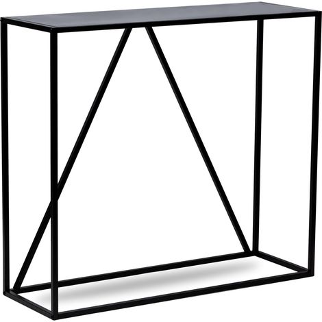 Table console moderne 90x30x80 cm – Acier époxy noir – Design industriel pour intérieur – Facile à entretenir – Nordlys (1/5)