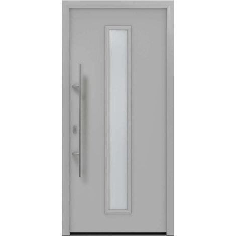 Hörmann Ecostar Haustür "ISOPRO IP 020S", weißaluminium matt (RAL 9006), 110 x 210 cm (B x H), DIN Links