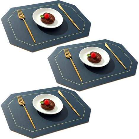 Tapis De Table Lavables - Résistants Intérieur Extérieur - Protection Surface Repas - Lot De 4 (1/5)