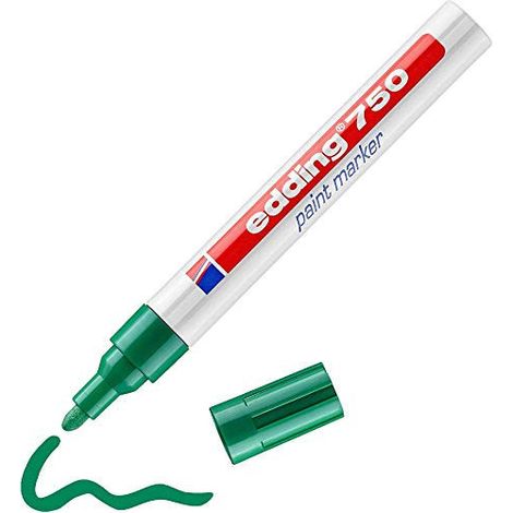 Marqueur peinture pointe ogive, référence 750, diamètre pointe 2-4 mm, coloris vert - EDDING (1/5)