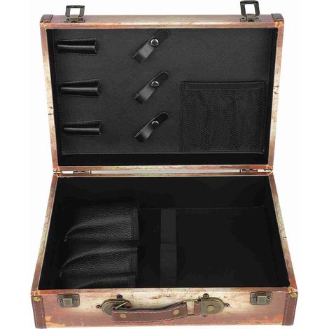 Étui de Transport pour Coiffeur, Boîte à Outils portative en Bois avec Verrouillage par Mot de Passe sécurisé de Grande capacité, pour Peigne Tondeuse (1/5)