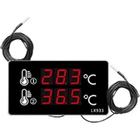 Digitales Thermometer für Schwimmbad, Haushalt und Innenbereich mit zwei Wassertemperaturfühlern, großem Display und externer Sonde – JXLGV (1/5)