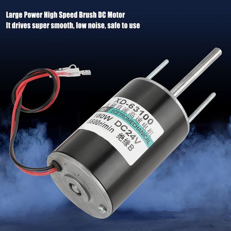 Moteur DC 150W 24V 5500tr/min Haute Vitesse Balais Charbon CW/CCW pour Générateur DIY (1/5)