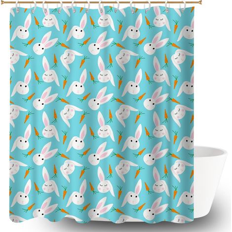 Kit rideau de douche en polyester 180x180 Étanche housse de baignoire pour maison de vacances au bord de la mer (1/5)